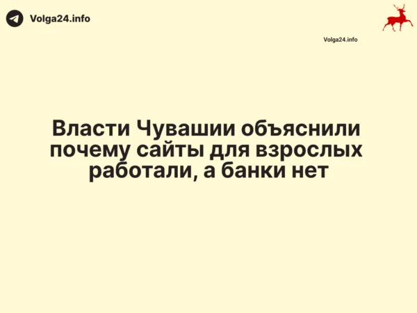 Власти Чувашии объяснили почему сайты для взрослых работали, а банки нет