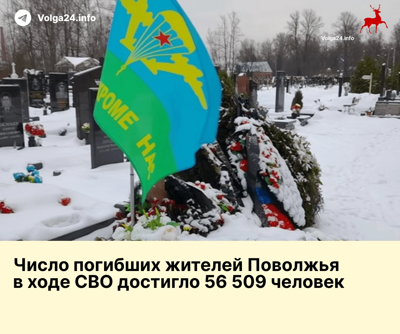 Число погибших жителей Поволжья в ходе СВО достигло 56 509 человек