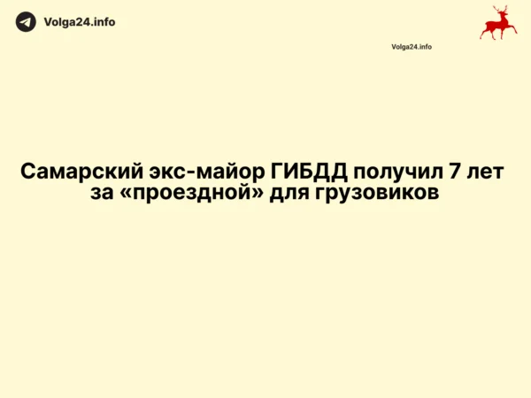 Самарский экс-майор ГИБДД получил 7 лет за «проездной» для грузовиков