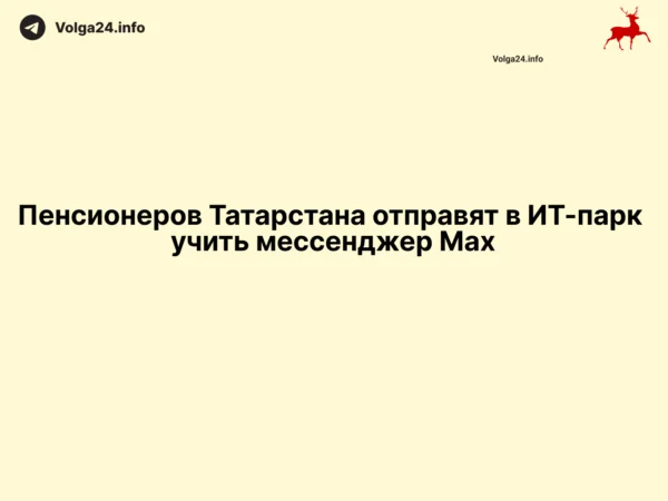 Пенсионеров Татарстана отправят в ИТ-парк учить мессенджер «Max»