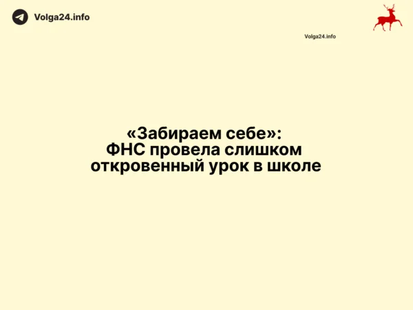 «Забираем себе»: ФНС провела слишком откровенный урок в школе
